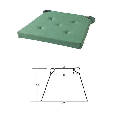 Stuhlkissen-Set mit 2/4/6, Schaumstoff-Sitzpolster für Esszimmerstühle, Gartenstuhlkissen mit Bändern und gekerbten, trapezförmigen Stuhlpolstern für Küchenstühle von TongHa