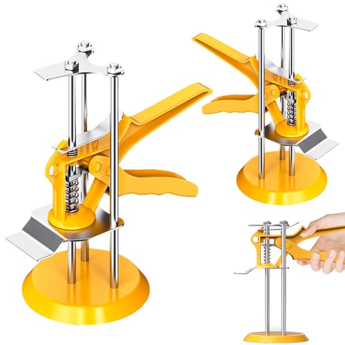 2 Stück Fliesenheber, Drei Säulen Heber für Gipskartonplatten, Verstellbare Höhe Plattenheber Tool, für Heben und Befestigen von Fliesen, Böden, Türen und Fenstern von Tongboke
