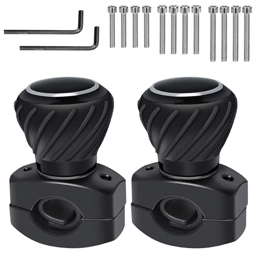 2 Stück Universal Lenkradknauf Spinner, Lenkradknauf Traktor, Steuerrad Drehknopf, Lenkradspinnknopf Lenkhilfe, Universelles Lenkrad Drehknopf für KFZ, LKW, Traktor, Gabelstapler usw (Schwarz-B) von Tongboke