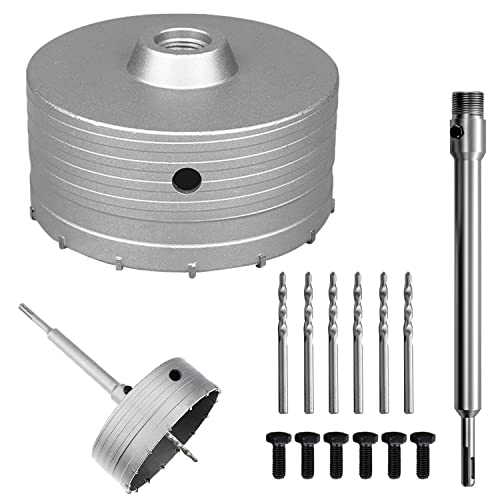 Bohrkrone Steckdose Ø150 mm Mit 220mm SDS Bohrer Rundem Griff, Vollhartmetallzähne Hammerschlagfest Dosensenker Dosenbohrer Lochbohrer Steckdosenbohrer für Mauerwerk Kalksandstein Ziegel von Tongboke