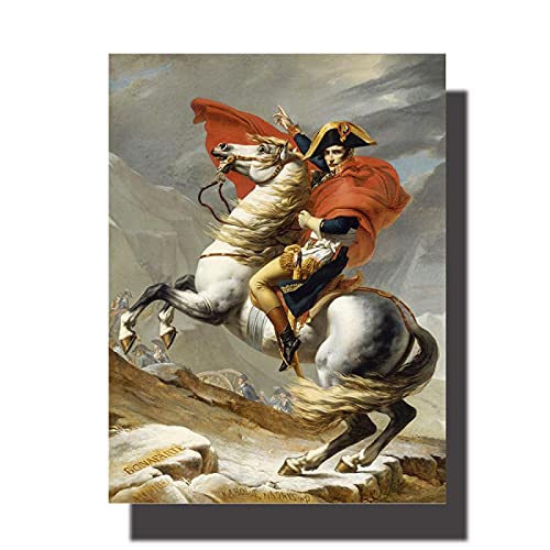 Klassisches Napoleon Bonaparte Porträt Pferd Ölgemälde Druck Poster Leinwand Wandkunst Bild für Wohnzimmer Heimtextilien 30x40cm Rahmenlos von Tongda Decor