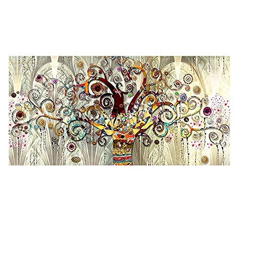 Tongda Decor Baum des Lebens Von Gustav Klimt Landschaft Wandkunst Bilder Malerei Wandkunst für Wohnzimmer Wohnkultur 60x120cm rahmenlos von Tongda Decor