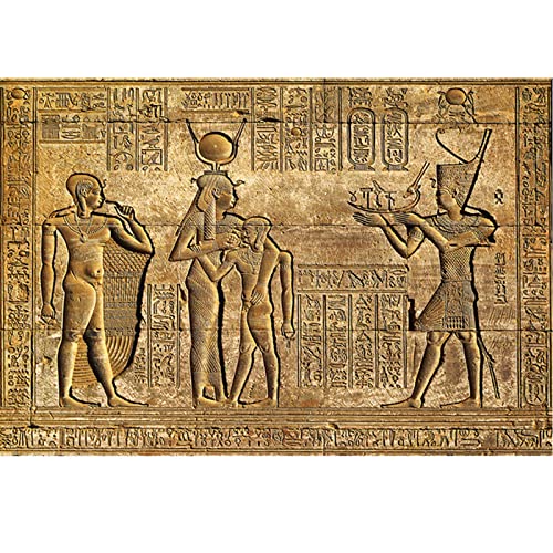 Tongda Decor Hatschepsut Tempel Stein Pharao Leinwand Gemälde Ägyptische Hieroglyphen Fresko Poster Wandkunst Bilder für Galerie Wanddekoration 45x62cm Rahmenlos von Tongda Decor