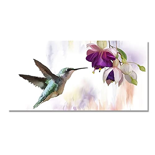 Tongda Decor Leinwand Gemälde Farbige Vogel Picking Nektar Wandkunst Abstrakte Poster und Drucke Wandbilder für Wohnzimmer Wohnkultur 90x180cm rahmenlos von Tongda Decor