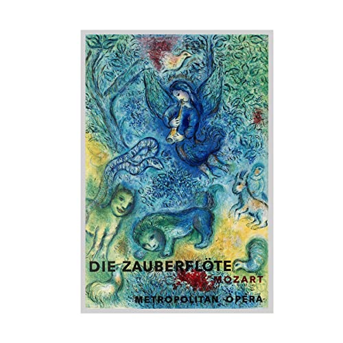 Tongda Decor Marc Chagall《Mozart Zauberflöte》Leinwandkunst Ölgemälde Kunstwerk Poster Dekoratives Wandbild Heimdekoration 80x120cm Rahmenlos von Tongda Decor