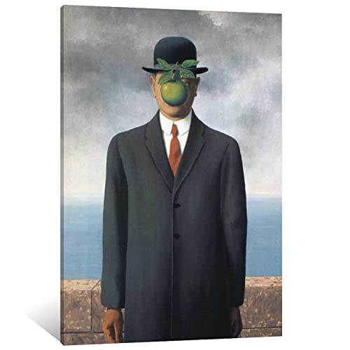 Tongda Decor The Son of Man Rene Magritte Leinwand Kunst Poster und Drucke Wandkunst Bild Moderne Familie Schlafzimmer Dekor Dekoration Gemälde 40x55cm Rahmenlos von Tongda Decor