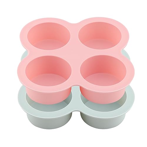 Silikonform für Luftfritteuse, 2 Stück, wiederverwendbare Luftfritteusen-Eierpfanne, antihaftbeschichtete Muffinformen zum Backen, Cupcake-Backform mit 4 Mulden, für Mini-Kuchen, von Tongdejing