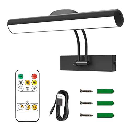 Tongdejing Kabellose LED-Bilderleuchte, über USB wiederaufladbar, Spiegelbild-Licht, Dartboard-Rahmen, 3 Farbwechsel-Lampe für Portait-Kunst, Rahmen (Größe: 3,2 W) von Tongdejing