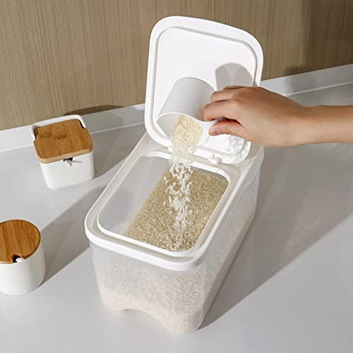 Versiegelter Reiskübel in der Küche, 5 kg Haushaltsbehälter mit Messbecher für Hundefutter, Katzenfutter, Reis, Getreide, Mehl von Tongdejing