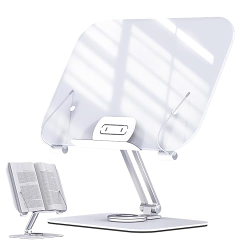 Drehbarer Laptop-Ständer für den Schreibtisch | Mehrzweck-Bücherregal – verschleißfeste Buchstütze, ergonomische Tablet-Halterung für Rezepte, Kochbuch von Tongfer