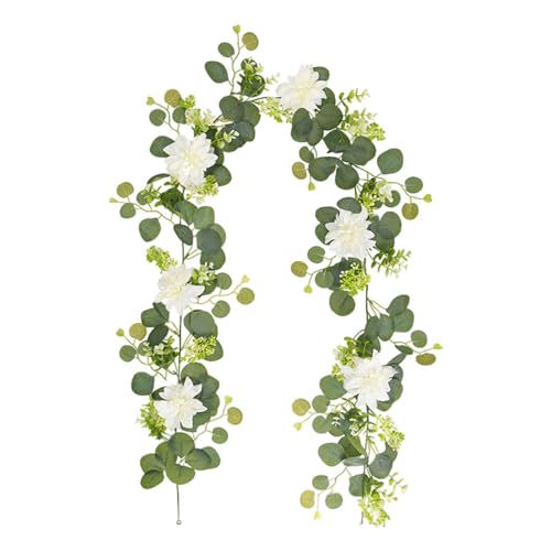 Eukalyptus-Girlande, Wandkranz, Reben, künstliche Eukalyptus-Blumengirlande, Samen, für Hochzeit, Tischläufer, Hintergrund, Partys, Tafelaufsatz, Raumdekoration von Tongfer