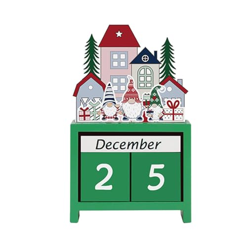 Ewiger Schreibtischkalender aus Holz, ewiger Kalender aus Holz, Home Vintage Holz Ewiger Kalender, austauschbare Blöcke Anzeige, für Weihnachten, Urlaub, Heimdekoration von Tongfer