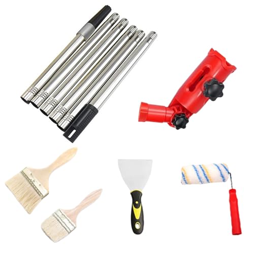 Farbroller-Set – Verstellbares Farbroller-Set mit Verlängerungsstange und Pinsel – Haus Projekte Renovierungswerkzeug für Decken, Türen, Wände, Decks, Zäune, Ausbesserungen von Tongfer