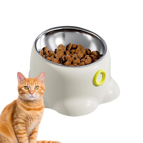 Futternapf für Katzen, 15° geneigter Ständer, Anti-Erbrechen, erhöhter Wassernapf, rutschfester und auslaufsicherer Futternapf, abnehmbarer Oktopus-Edelstahlnapf für erwachsene Katzen und kleine Futternapf für Katzen, 15° geneigter Ständer, Anti-Erbrechen, erhöhter Wassernapf, rutschfester und auslaufsicherer Futternapf, abnehmbarer Oktopus-Edelstahlnapf für erwachsene Katzen und kleine von Tongfer