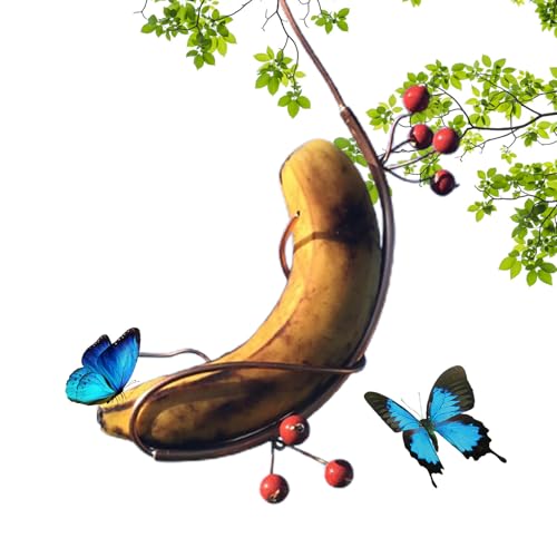 Hängende Banane – Schmetterlings-Futterstation | Kupferdraht, Outdoor-Dekoration und Futterstation | Stabile Konstruktion, Anti-Verblassung-Finish | Geeignet für Hinterhoflandschaften, Wildtiergärten von Tongfer