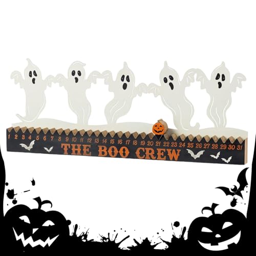 Halloween-Countdown-Kalender – Geist Halloween-Dekorationen für den Innenbereich – Holz 31 Tage Ornament Figur Schild Niedliches Design für Tisch Zimmer Desktop Wohnzimmer Schlafzimmer Halloween-Countdown-Kalender – Geist Halloween-Dekorationen für den Innenbereich – Holz 31 Tage Ornament Figur Schild Niedliches Design für Tisch Zimmer Desktop Wohnzimmer Schlafzimmer von Tongfer