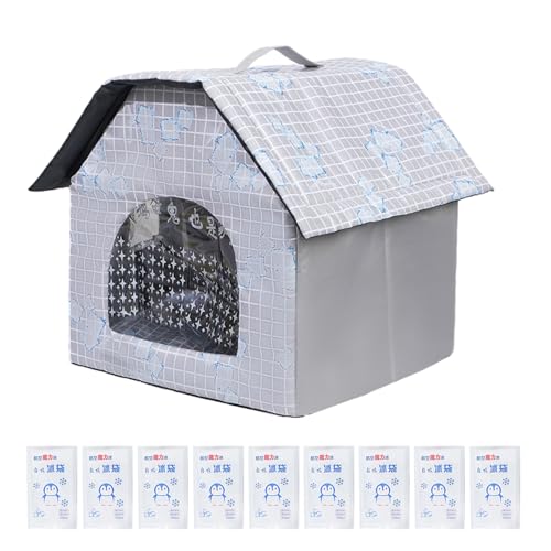 Hundehütte mit Kühlfunktion – Katzen-Unterschlupf, faltbares 4-Jahreszeiten-Anti-Wärme-Bett, Kälte-Sensing & Mehrzweck, geeignet für kleine/große Haustiere in Innenräumen, Hinterhöfen und Reisen Hundehütte mit Kühlfunktion – Katzen-Unterschlupf, faltbares 4-Jahreszeiten-Anti-Wärme-Bett, Kälte-Sensing & Mehrzweck, geeignet für kleine/große Haustiere in Innenräumen, Hinterhöfen und Reisen von Tongfer