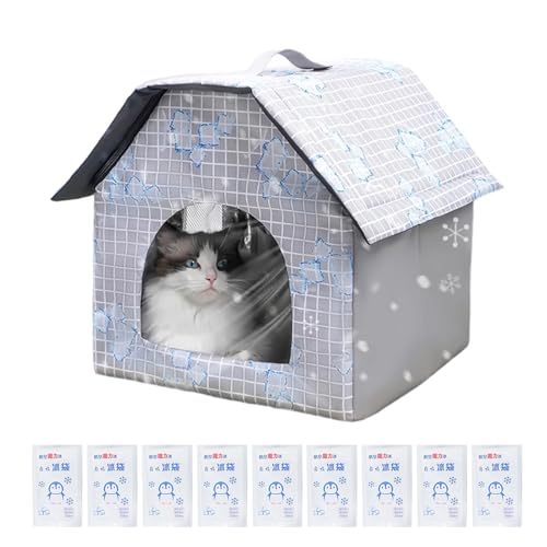 Hundehütte mit Kühlfunktion – Katzen-Unterschlupf, faltbares 4-Jahreszeiten-Anti-Wärme-Bett, Kälte-Sensing & Mehrzweck, geeignet für kleine/große Haustiere in Innenräumen, Hinterhöfen und Reisen Hundehütte mit Kühlfunktion – Katzen-Unterschlupf, faltbares 4-Jahreszeiten-Anti-Wärme-Bett, Kälte-Sensing & Mehrzweck, geeignet für kleine/große Haustiere in Innenräumen, Hinterhöfen und Reisen von Tongfer