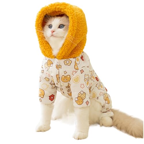 Katzen-Winterkleidung, haarlose Katzenjacke mit integrierter Traktionsschnalle, Bequeme Winterkleidung mit Tiermuster, Welpenbekleidung zum Spielen, kaltes Wetter Katzen-Winterkleidung, haarlose Katzenjacke mit integrierter Traktionsschnalle, Bequeme Winterkleidung mit Tiermuster, Welpenbekleidung zum Spielen, kaltes Wetter von Tongfer