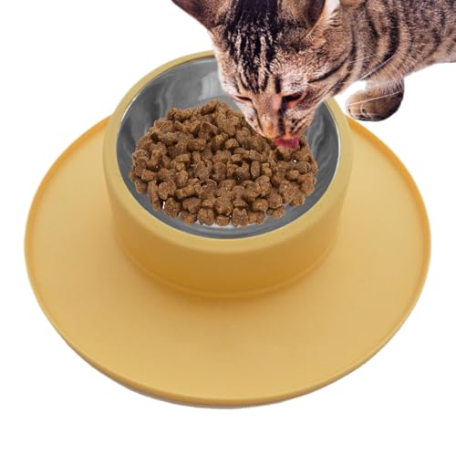 Kippsicherer Futternapf für Katzen, auslaufsicher, Silikon-Edelstahlnapf, kippsicher, für kleine, mittelgroße Hunde und Katzen Kippsicherer Futternapf für Katzen, auslaufsicher, Silikon-Edelstahlnapf, kippsicher, für kleine, mittelgroße Hunde und Katzen von Tongfer