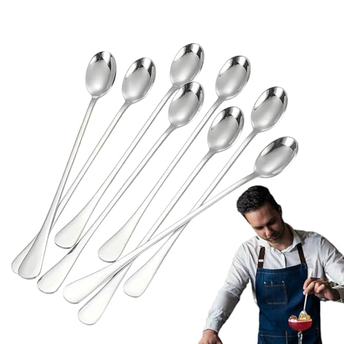 Langer Löffel | Edelstahl-Löffel mit langem Griff, Geschirr-Set, 19 cm, Eislöffel, Getränke-Rührer für Milchstreuer, hohe Tassen, Tassen Langer Löffel | Edelstahl-Löffel mit langem Griff, Geschirr-Set, 19 cm, Eislöffel, Getränke-Rührer für Milchstreuer, hohe Tassen, Tassen von Tongfer