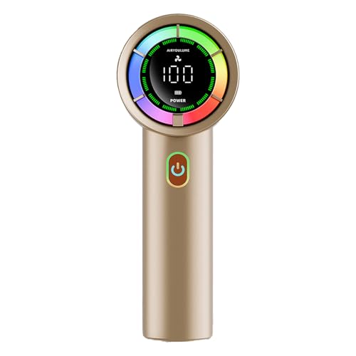 Persönlicher Handventilator – Einstellbarer LED-Display-Kühlventilator | wiederaufladbarer Luftkühler, kleines Outdoor-Zubehör für Männer, Frauen von Tongfer
