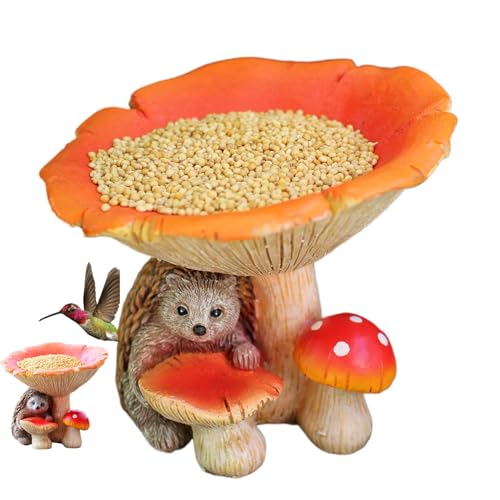 Pilz-Vogelfutterstation – Pilz-Vogelfutterstation Figur | Einzigartiges strukturelles Design, Outdoor-Dekoration für Innenhof, Terrasse, , Rasen, Garten, Balkon von Tongfer