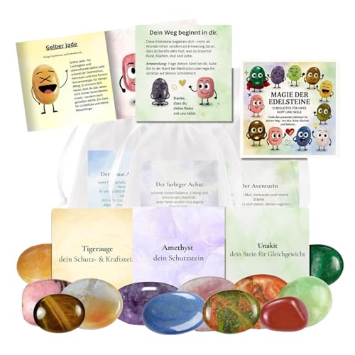 Positive Steine, 12 Stück Natursteine Kinder, Gedenkdekoration mit Karte für viel Glück Party Klassenzimmer Tisch Schule Abschluss Geburtstag Positive Steine, 12 Stück Natursteine Kinder, Gedenkdekoration mit Karte für viel Glück Party Klassenzimmer Tisch Schule Abschluss Geburtstag von Tongfer