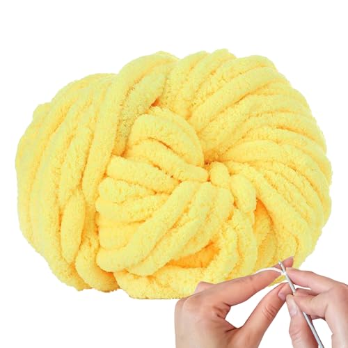Super Chunky Eisgarn, isländisches Chenille-Wurstgarn zum Stricken, extra dick, gemütlich und langlebig, ideal für Winterdecken, Überwürfe, Heimtextilien-Projekte von Tongfer
