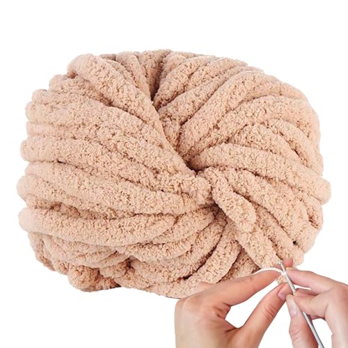 Super Chunky Eisgarn, isländisches Chenille-Wurstgarn zum Stricken, extra dick, gemütlich und langlebig, ideal für Winterdecken, Überwürfe, Heimtextilien-Projekte von Tongfer