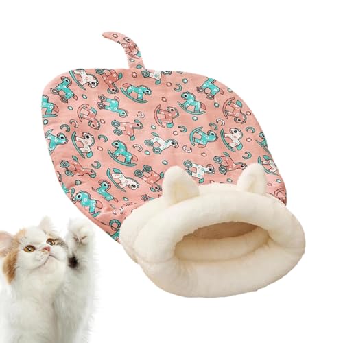 Tongfer 2024 Katzenschlafsack, weiches Plüsch, warm, waschbar, wärmendes Katzennest, 360° halbgeschlossene Schlafsäcke für Hunde, Welpen, Kätzchen unter 8 kg von Tongfer