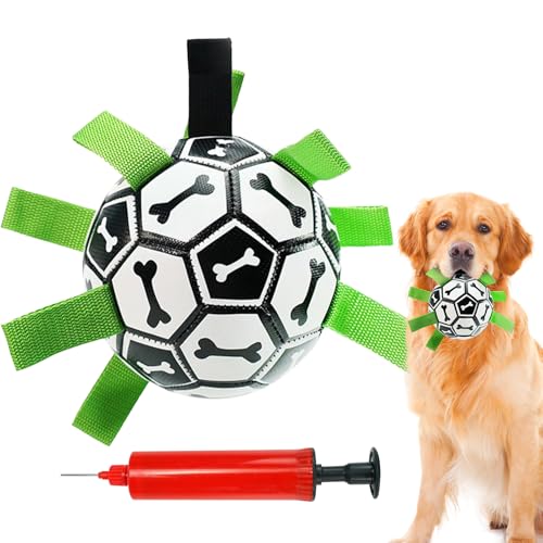 Tongfer Interaktiver Hunde-Fußball mit Seil – langlebiges Kauspielzeug für Welpen und erwachsene Hunde – Schwimm-, Apportier- und Zerr-Design – ideal für Outdoor-Übungen, Strandausflüge und Tongfer Interaktiver Hunde-Fußball mit Seil – langlebiges Kauspielzeug für Welpen und erwachsene Hunde – Schwimm-, Apportier- und Zerr-Design – ideal für Outdoor-Übungen, Strandausflüge und von Tongfer