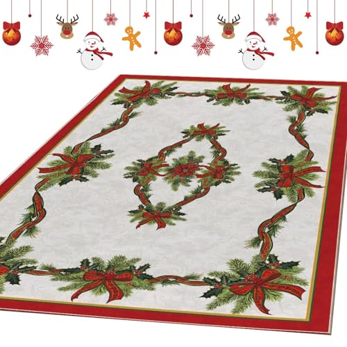 Weihnachtliche karierte Fußmatte, waschbare Fußmatte, Weihnachtsthema, Willkommens-Fußmatte, Weihnachtsdekoration, Teppiche, saisonale Versammlung, Ornamente, Heimtextilien, Winterurlaubsdekoration von Tongfer