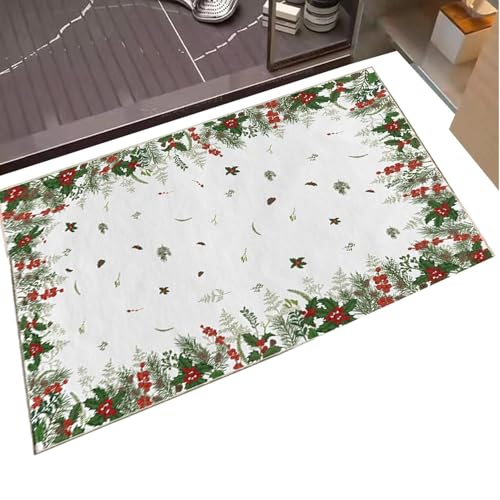 Weihnachtliche karierte Fußmatte, waschbare Fußmatte, Weihnachtsthema, Willkommens-Fußmatte, Weihnachtsdekoration, Teppiche, saisonale Versammlung, Ornamente, Heimtextilien, Winterurlaubsdekoration von Tongfer