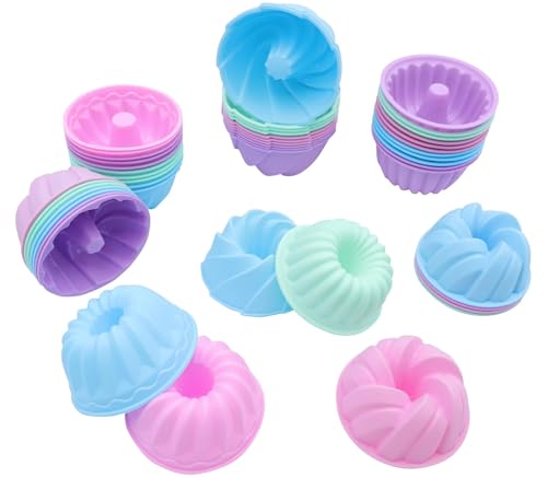 Tongjude 48 Stück Silikon-Donut-Form, Antihaft, wiederverwendbare Silikon-Backformen, 3.15 Zoll 4 Form kleine Silikonformen, hitzebeständig Backformen für Bagel, Muffin, Jello und Kuchen backen Tongjude 48 Stück Silikon-Donut-Form, Antihaft, wiederverwendbare Silikon-Backformen, 3.15 Zoll 4 Form kleine Silikonformen, hitzebeständig Backformen für Bagel, Muffin, Jello und Kuchen backen von Tongjude