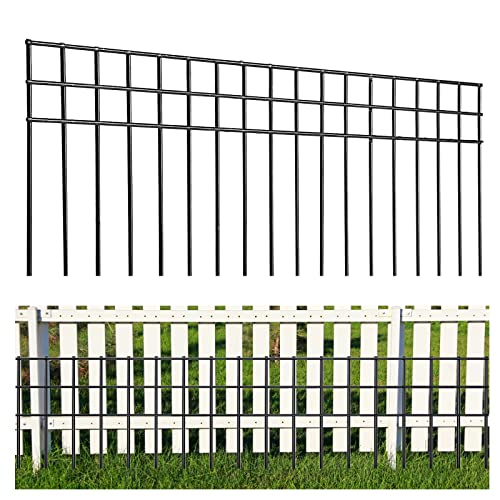 81,3 x 25,4 cm Absperrzaun, kein Graben, 10 Stück, schwarzer Graben Schutzzaun mit 3,8 cm Spitzenabstand, Hunde/Kaninchen/Erdtierzaun, verzinkter Garten-Metallzaun von Tongmo