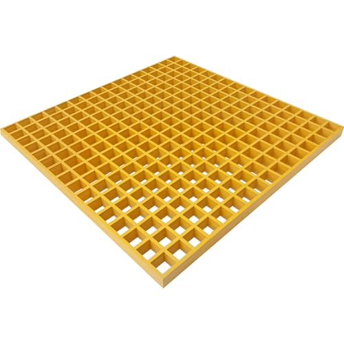 Fiberglas-Gitterplatte, 60 x 60 cm, 3,8 x 3,8 x 3,8 cm, robuste GFK-Industrie-Vierkant-Gitterplatte für Autowaschanlage, Decks, Treppen und Garage Fiberglas-Gitterplatte, 60 x 60 cm, 3,8 x 3,8 x 3,8 cm, robuste GFK-Industrie-Vierkant-Gitterplatte für Autowaschanlage, Decks, Treppen und Garage von Tongmo
