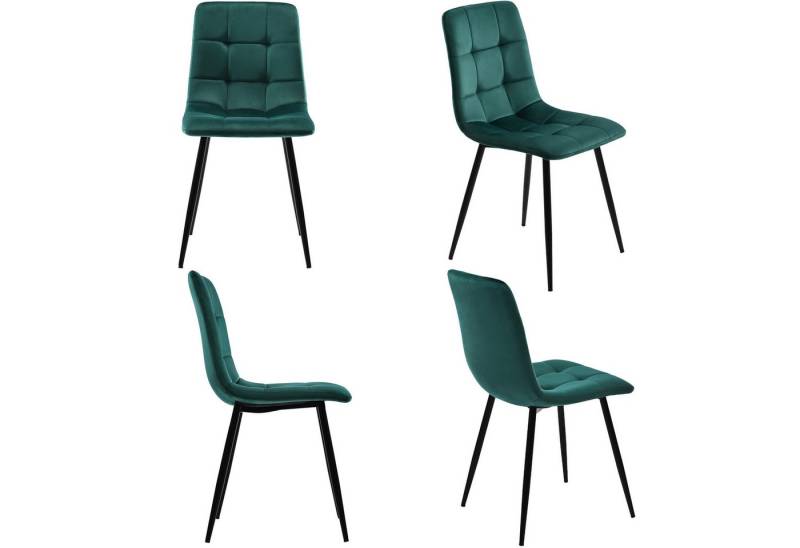 Tongtong Esszimmerstuhl 4er-Set Polsterstuhl Design Stuhl mit Rückenlehne, mehrfarbig (5 St), Flexibel einstellbare Tischbeine von Tongtong