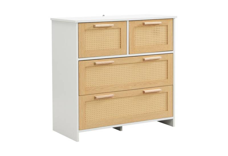 Tongtong Seitenschrank Hochwertiger 4-Schubladen-Rattanschrank mit Massivholzgriffen Tongtong Seitenschrank Hochwertiger 4-Schubladen-Rattanschrank mit Massivholzgriffen von Tongtong