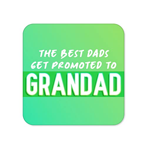 CC18 Untersetzer mit Aufschrift The Best Dads Get Promoted to Grandad – Arbeit von zu Hause aus von Tongue in Peach