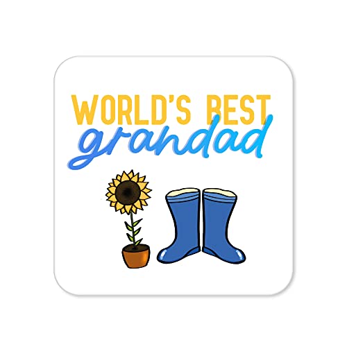 CC25 Untersetzer mit Aufschrift World's Best Grandad, Arbeit von zu Hause, Geschenke für Großeltern, Vatertag, Geburtstag, Tischset für Kaffee von Tongue in Peach