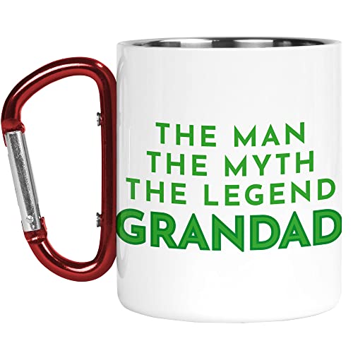 Karabiner Tasse | Camper Cup | Thermobecher | The Man The Myth The Legend Grandad | Vatertag Papa Naturliebhaber Outdoor Walking | CMBH170 von Tongue in Peach