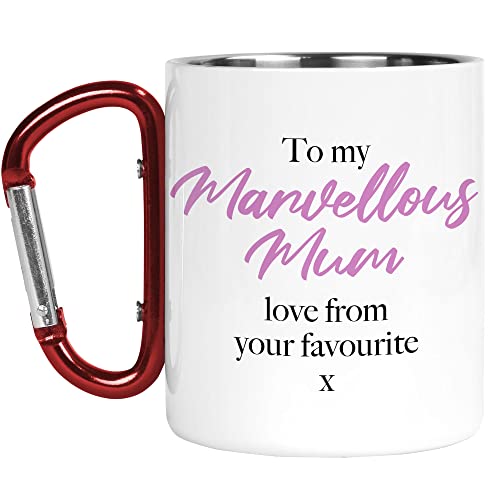 Karabiner Tasse | Camper Cup | Thermobecher | To My Marvellous Mum from Your Fave | für Mutter Geburtstag Naturliebhaber Outdoor Walking CMBH245 von Tongue in Peach