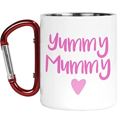 Karabiner-Tasse | Camper Cup | Thermobecher | Yummy Mummy | New Mum Muttertag für sie | Love Zitat Naturliebhaber Outdoor Walking | CMBH159 von Tongue in Peach