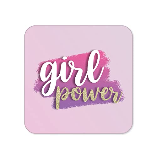 Lustige Getränke-Untersetzer | Neuheit Büro Tasse Untersetzer | Girl Power Beer Mat | sarkastisches Wohnaccessoire | Joke Silly Prank Coffee – CC27 von Tongue in Peach