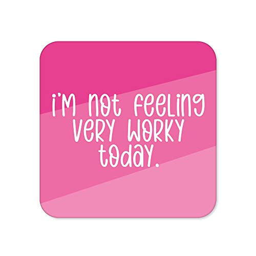 Lustige Getränkeuntersetzer | Neuheit Büro Tasse Untersetzer | Childish Not Worky Biermatte | sarkastisches Wohnaccessoire | Silly Joke Coffee CC94 von Tongue in Peach