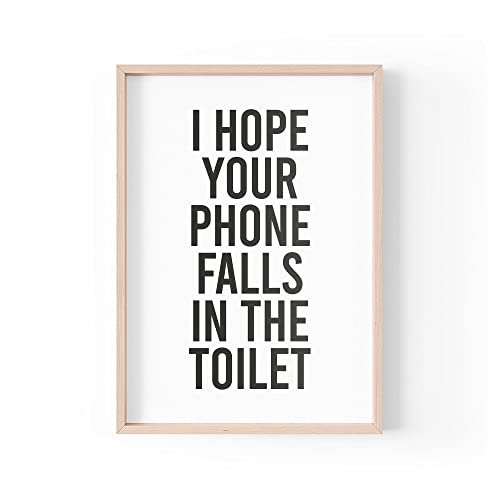 Lustiger Zitat Druck | Home Prints | I Hope Your Phone Falls In The Toilet | Lustige Badezimmer-Wandkunst | A4 A3 A5 *Rahmen nicht im Lieferumfang enthalten Lustiger Zitat Druck | Home Prints | I Hope Your Phone Falls In The Toilet | Lustige Badezimmer-Wandkunst | A4 A3 A5 *Rahmen nicht im Lieferumfang enthalten von Tongue in Peach