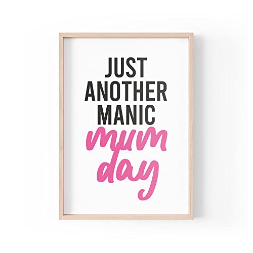 Tongue in Peach Lustiger Zitat Druck | Home Prints | Just Another Manic Mum Day | Schlafzimmer Mutterschaft Zitat Wandkunst | A4 A3 A5 *Rahmen nicht im Lieferumfang enthalten von Tongue in Peach