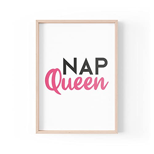 Lustiger Zitat Druck | Home Prints | Nap Queen | Ästhetische Wandkunst Schlafzimmer Tochter für sie Geburtstag | A4 A3 A5 *Rahmen nicht im Lieferumfang enthalten * - PBH117 von Tongue in Peach