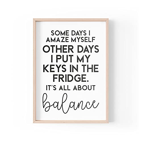 Tongue in Peach Lustiger Zitat Druck | Home Prints | It's All About Balance | Ästhetische Wandkunst Flur Wohnzimmer | A4 A3 A5 *Rahmen nicht im Lieferumfang enthalten * - PBH99 von Tongue in Peach